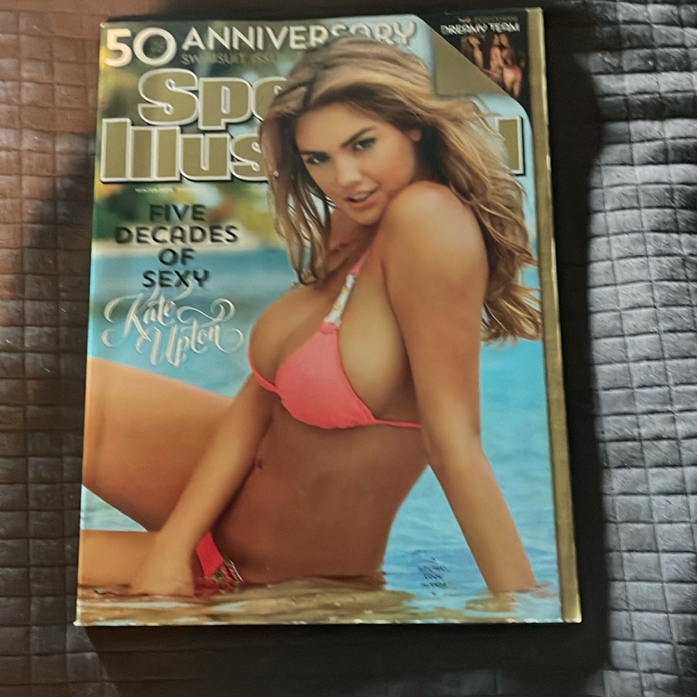 50th anniversary 2014 swimsuit issue on one side & Kate Upton on the other side.